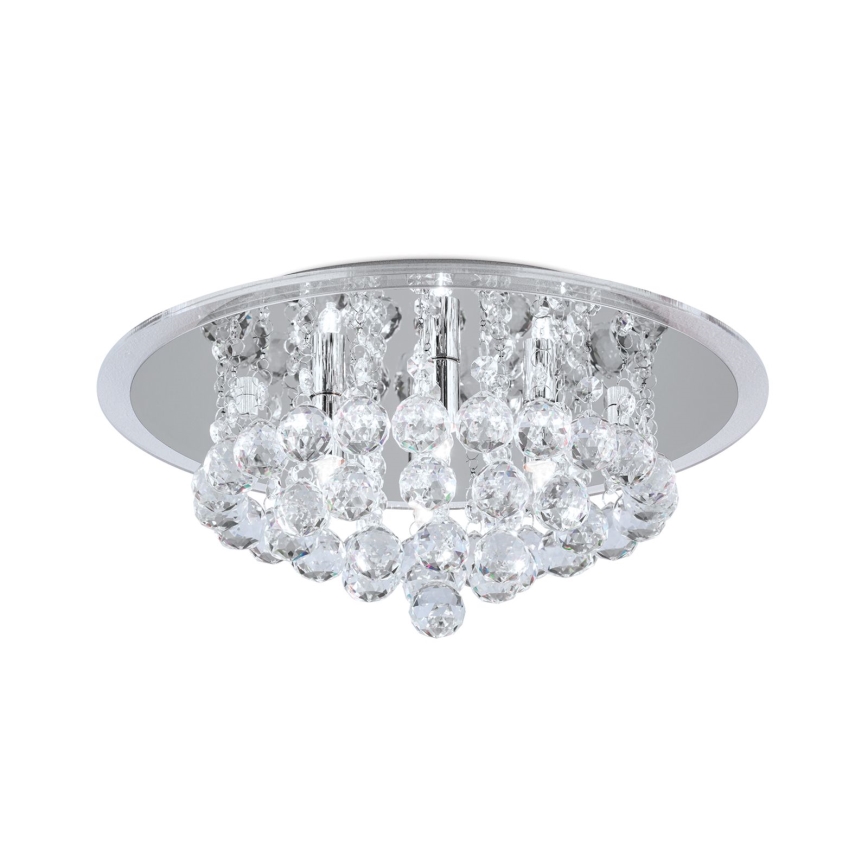 Plafón de cristal GLORIA 4xG9/40W/230V diá. 38 cm transparente/cromo brillante