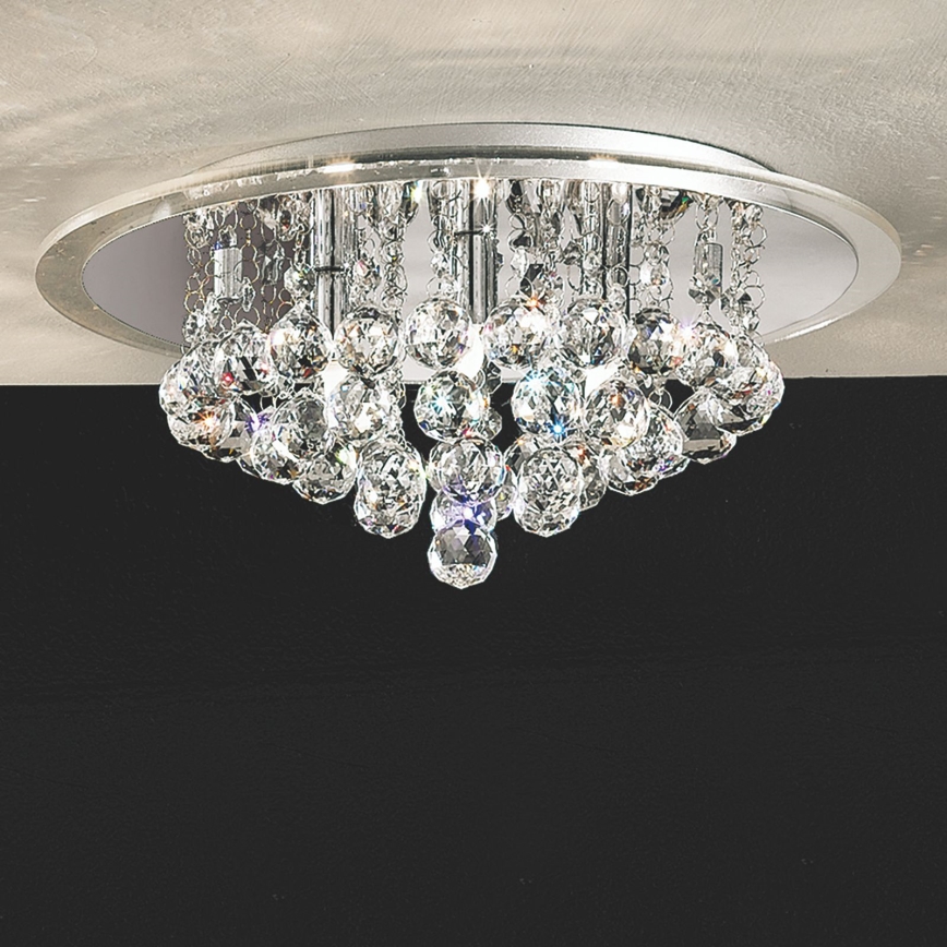 Plafón de cristal GLORIA 4xG9/40W/230V diá. 38 cm transparente/cromo brillante