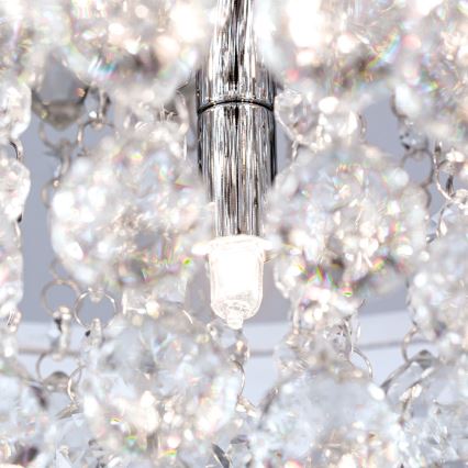 Plafón de cristal GLORIA 4xG9/40W/230V diá. 38 cm transparente/cromo brillante