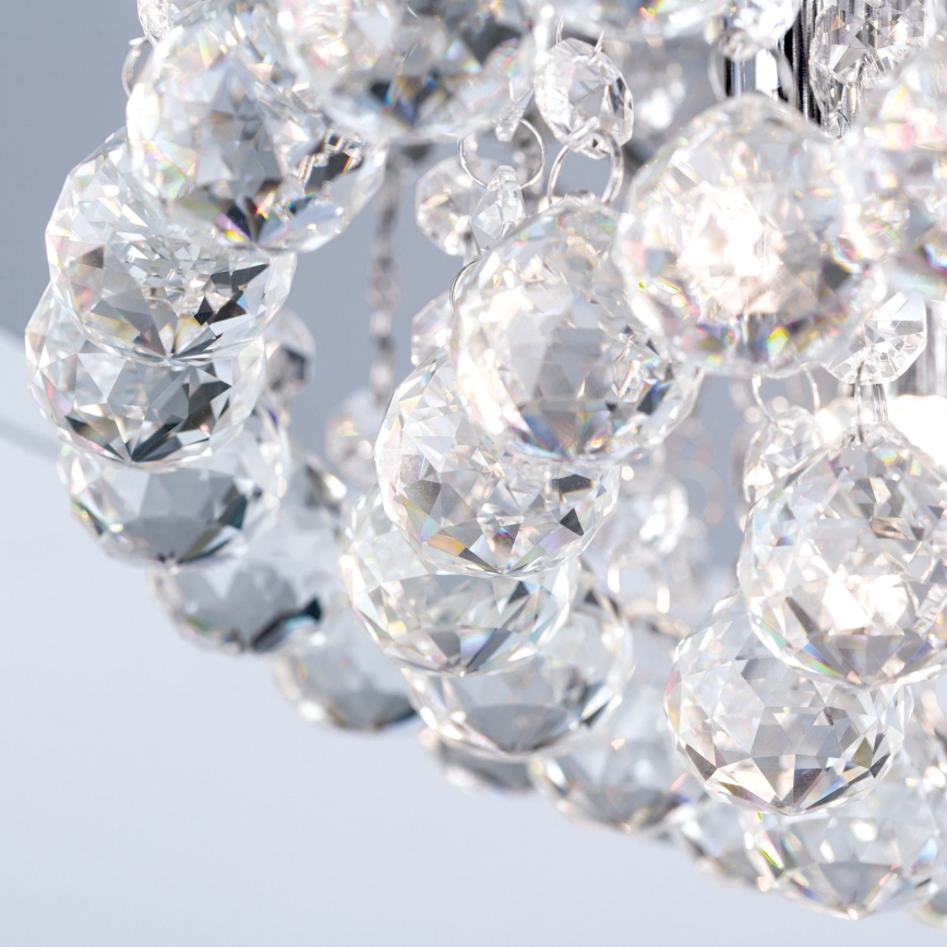 Plafón de cristal GLORIA 4xG9/40W/230V diá. 38 cm transparente/cromo brillante