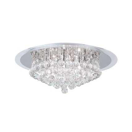 Plafón de cristal GLORIA 6xG9/40W/230V diá. 50 cm transparente/cromo brillante