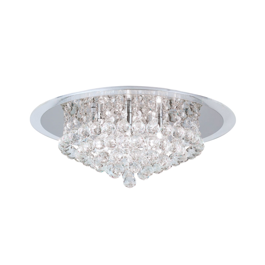 Plafón de cristal GLORIA 6xG9/40W/230V diá. 50 cm transparente/cromo brillante