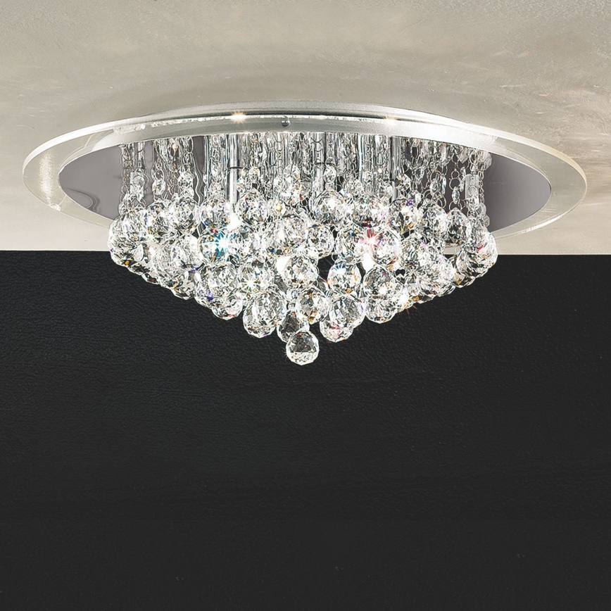 Plafón de cristal GLORIA 6xG9/40W/230V diá. 50 cm transparente/cromo brillante