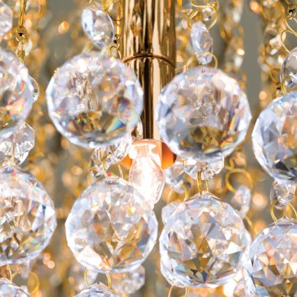 Plafón de cristal GLORIA 6xG9/40W/230V diá. 50 cm dorado