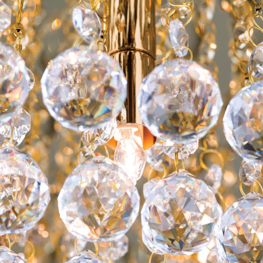 Plafón de cristal GLORIA 6xG9/40W/230V diá. 50 cm dorado