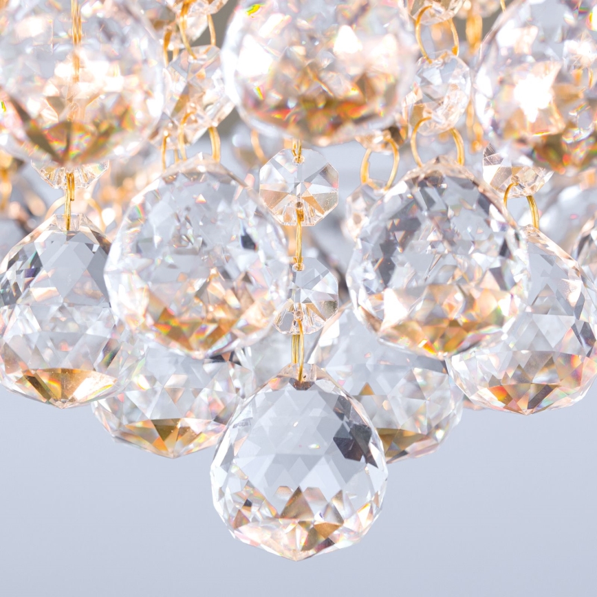Plafón de cristal GLORIA 6xG9/40W/230V diá. 50 cm dorado