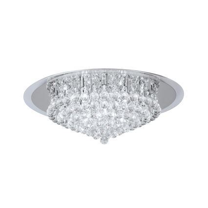 Plafón de cristal GLORIA 9xG9/40W/230V diá. 62 cm transparente/cromo brillante