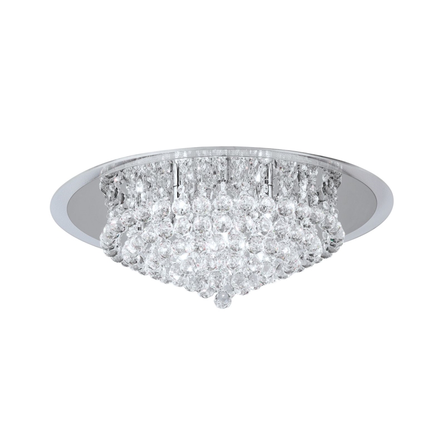 Plafón de cristal GLORIA 9xG9/40W/230V diá. 62 cm transparente/cromo brillante