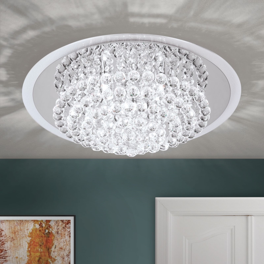 Plafón de cristal GLORIA 9xG9/40W/230V diá. 62 cm transparente/cromo brillante