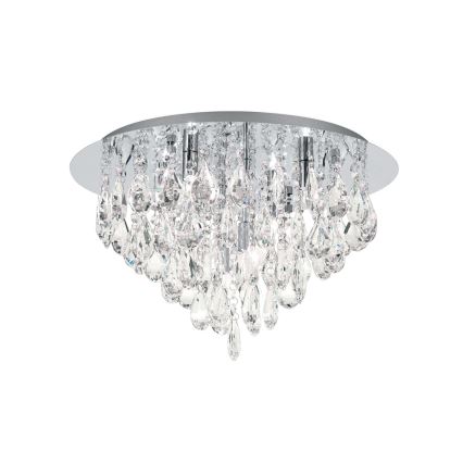 Plafón de cristal CELESTE 6xG9/40W/230V diá. 45 cm cromo brillante