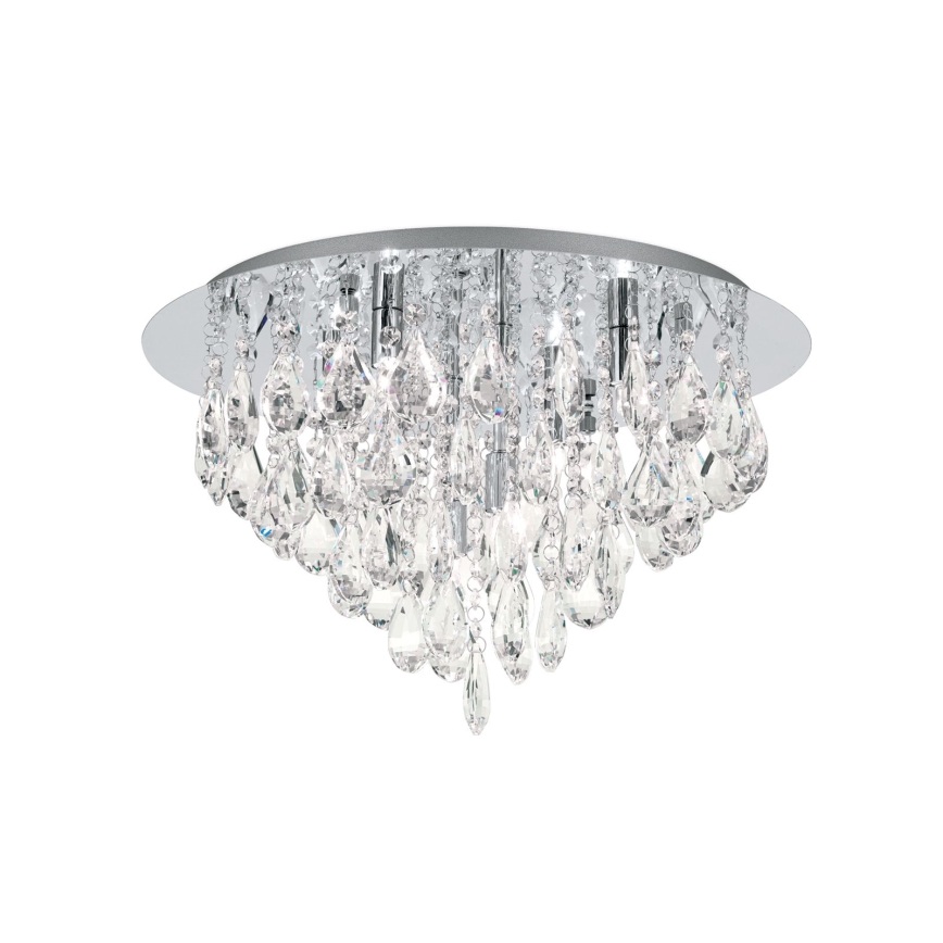 Plafón de cristal CELESTE 6xG9/40W/230V diá. 45 cm cromo brillante