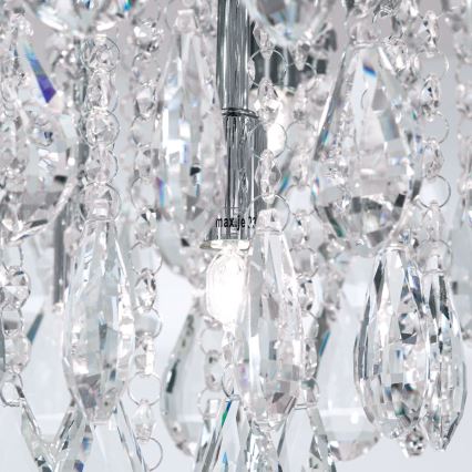 Plafón de cristal CELESTE 6xG9/40W/230V diá. 45 cm cromo brillante