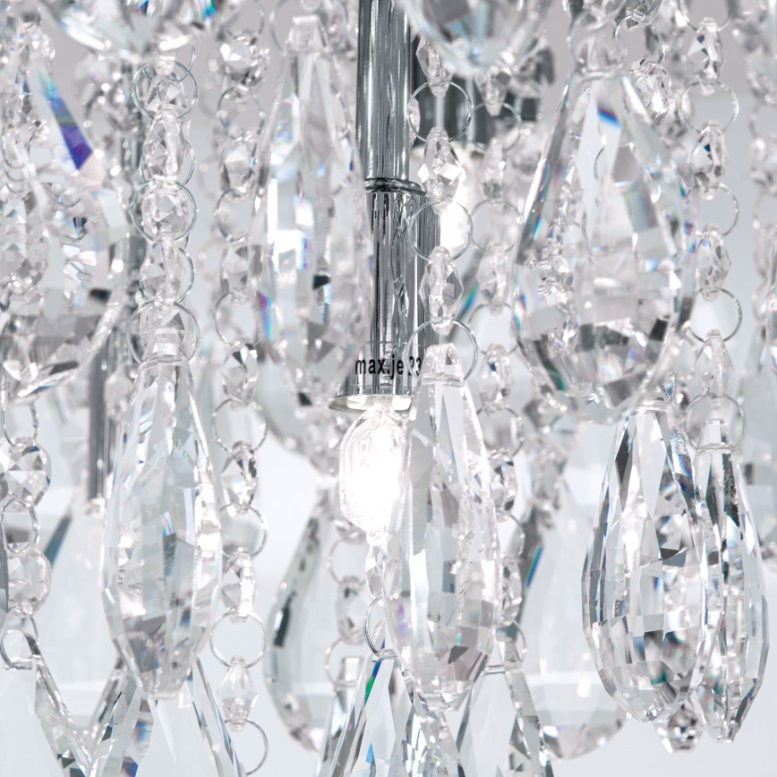 Plafón de cristal CELESTE 6xG9/40W/230V diá. 45 cm cromo brillante