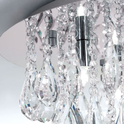 Plafón de cristal CELESTE 6xG9/40W/230V diá. 45 cm cromo brillante