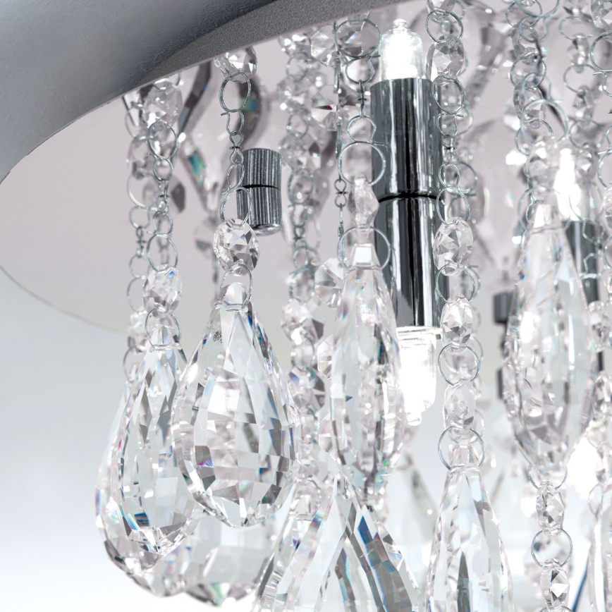 Plafón de cristal CELESTE 6xG9/40W/230V diá. 45 cm cromo brillante