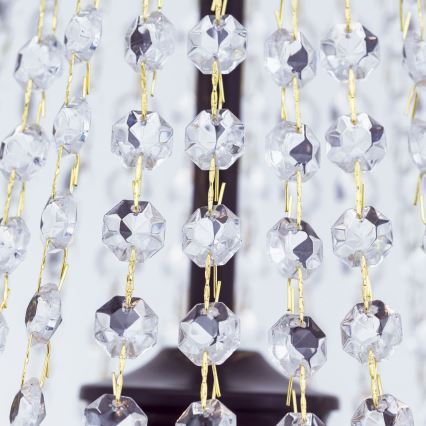 Lámpara colgante de cristal ARILA 3xE27/60W/230V diá. 40 cm marrón/pátina
