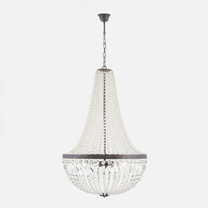 Lámpara colgante de cristal ARILA 6xE27/60W/230V diá. 60 cm marrón/pátina