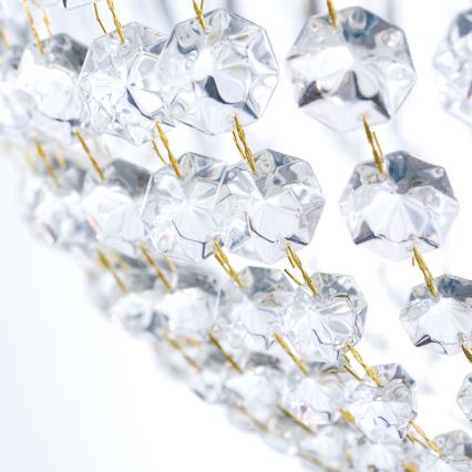 Lámpara colgante de cristal ARILA 6xE27/60W/230V diá. 60 cm marrón/pátina