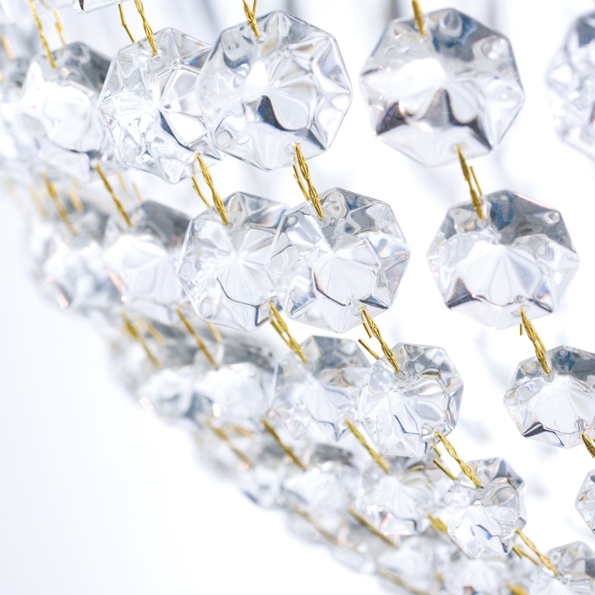 Lámpara colgante de cristal ARILA 6xE27/60W/230V diá. 60 cm marrón/pátina