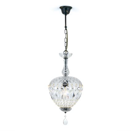 Lámpara colgante de cristal ARILA 1xE27/60W/230V diá. 25 cm marrón/pátina