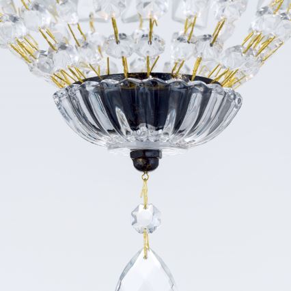 Lámpara colgante de cristal ARILA 1xE27/60W/230V diá. 25 cm marrón/pátina