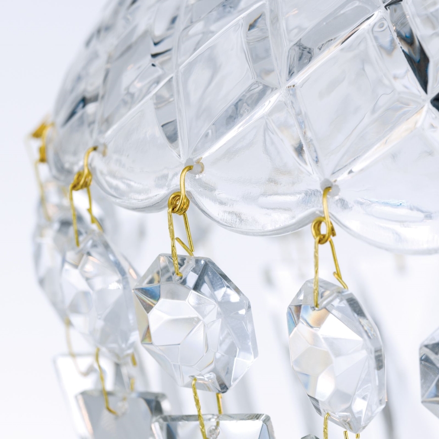 Lámpara colgante de cristal ARILA 1xE27/60W/230V diá. 25 cm marrón/pátina