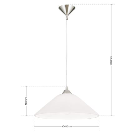 Lámpara colgante GRADO 1xE27/60W/230V diá. 40 cm cromo mate