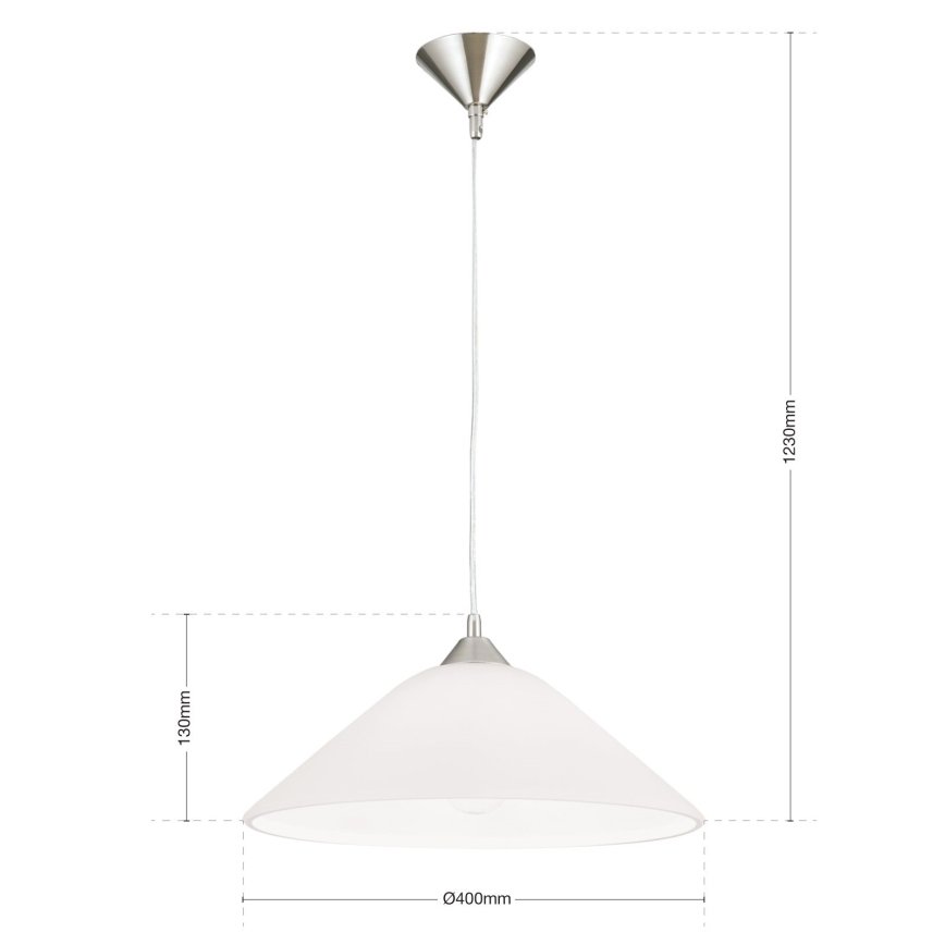 Lámpara colgante GRADO 1xE27/60W/230V diá. 40 cm cromo mate