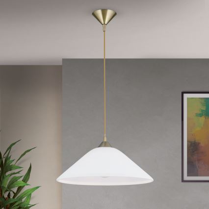 Lámpara colgante GRADO 1xE27/60W/230V diá. 40 cm latón