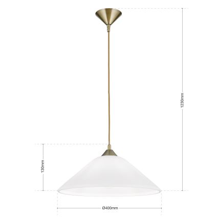 Lámpara colgante GRADO 1xE27/60W/230V diá. 40 cm latón