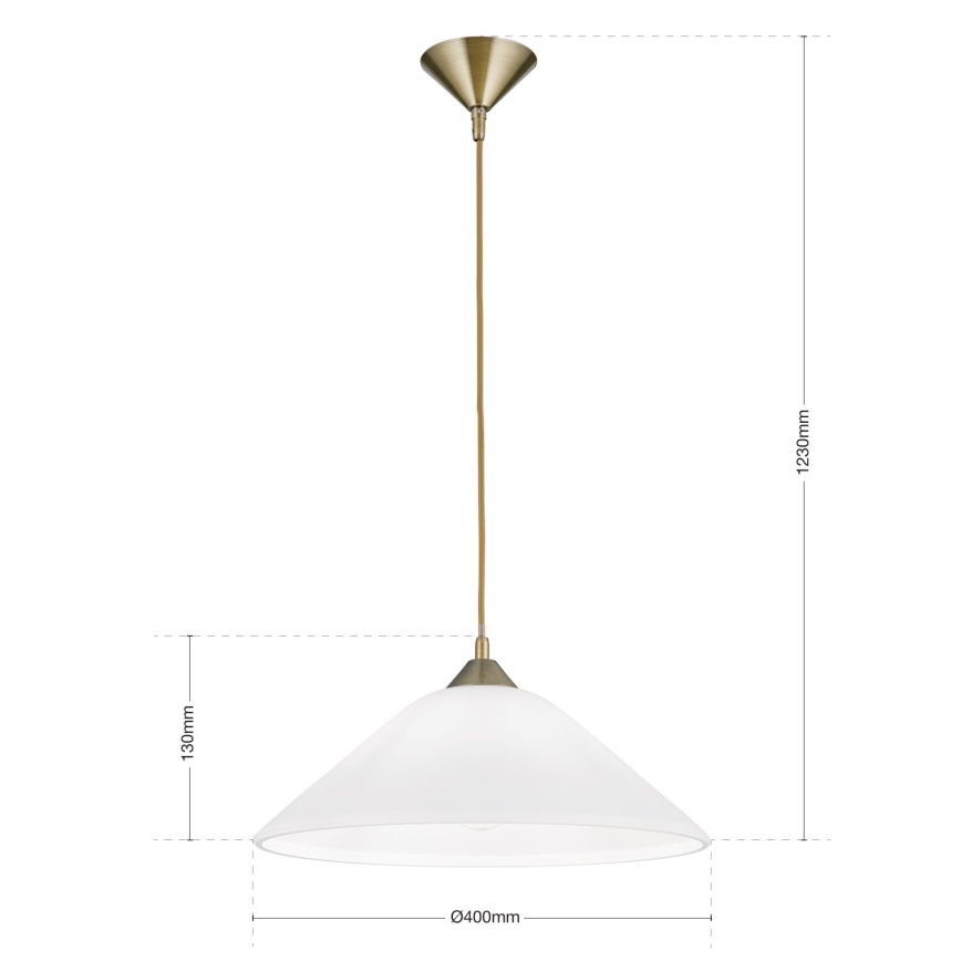 Lámpara colgante GRADO 1xE27/60W/230V diá. 40 cm latón