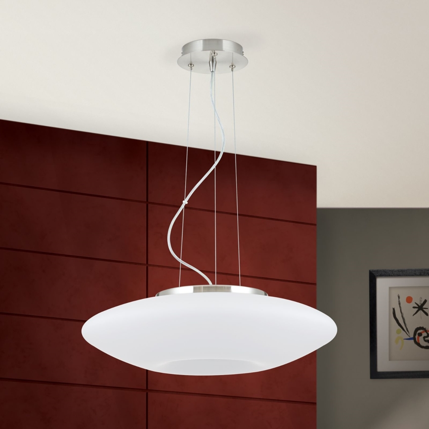Lámpara colgante BLANC 2xE27/60W/230V diá. 49 cm cromo mate