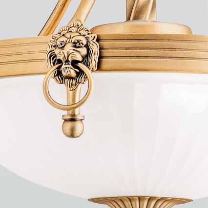 Lámpara colgante con cadena ROCCA 3xE27/60W/230V diá. 32 cm bronce/blanco