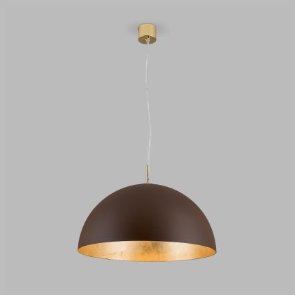 Lámpara colgante ELIANO 1xE27/60W/230V diá. 50 cm marrón/dorado