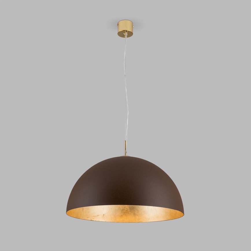 Lámpara colgante ELIANO 1xE27/60W/230V diá. 50 cm marrón/dorado