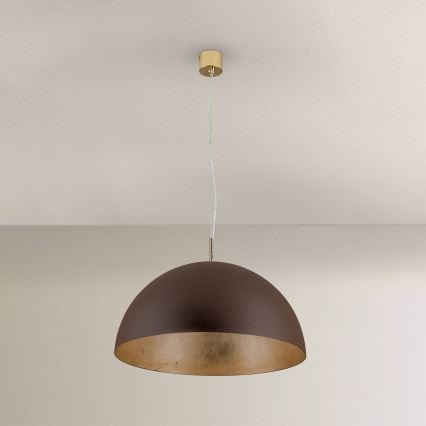Lámpara colgante ELIANO 1xE27/60W/230V diá. 50 cm marrón/dorado