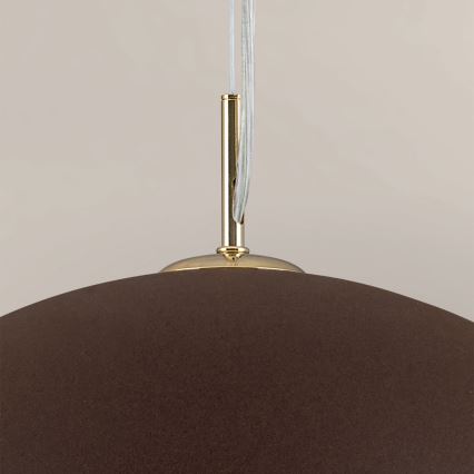 Lámpara colgante ELIANO 1xE27/60W/230V diá. 50 cm marrón/dorado