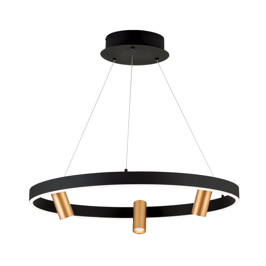 Lámpara de araña LED regulable BERLIN LED/50W/230V negro/dorado
