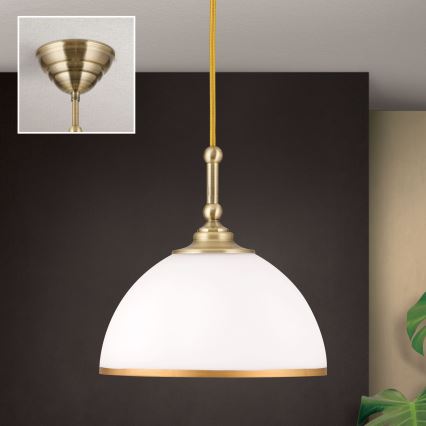Lámpara colgante OLD LAMP 1xE27/40W/230V blanco/latón