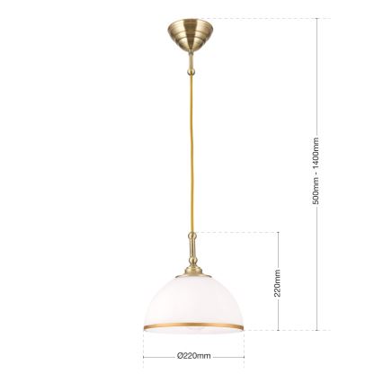 Lámpara colgante OLD LAMP 1xE27/40W/230V blanco/latón