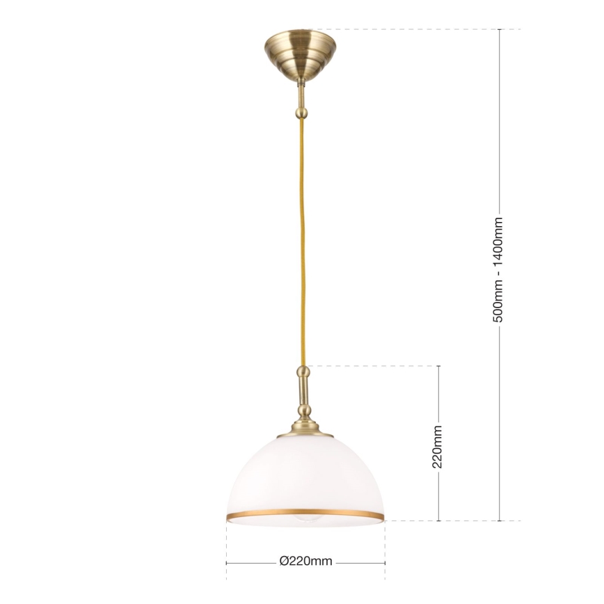 Lámpara colgante OLD LAMP 1xE27/40W/230V blanco/latón