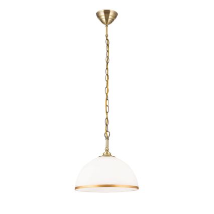 Lámpara colgante con cadena OLD LAMP 1xE27/40W/230V diá. 30 cm blanco/latón