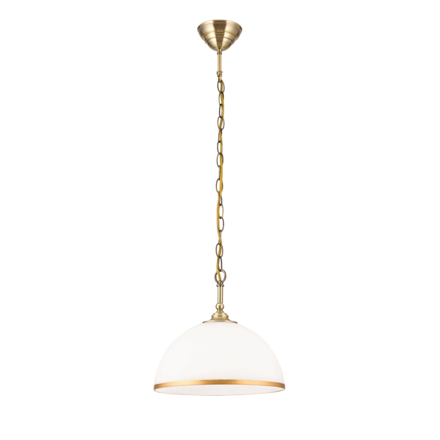 Lámpara colgante con cadena OLD LAMP 1xE27/40W/230V diá. 30 cm blanco/latón