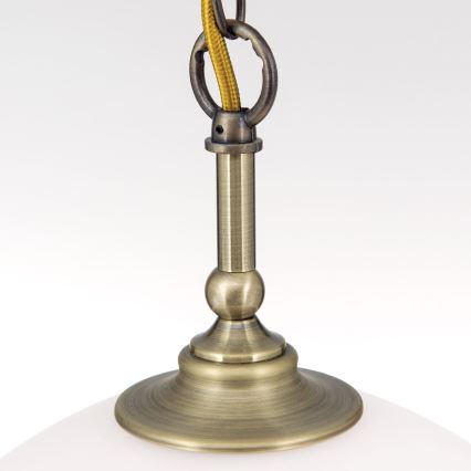 Lámpara colgante con cadena OLD LAMP 1xE27/40W/230V diá. 30 cm blanco/latón