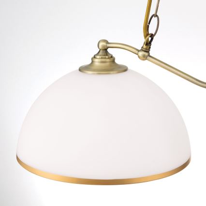 Lámpara colgante con cadena OLD LAMP 2xE27/40W/230V blanco/latón