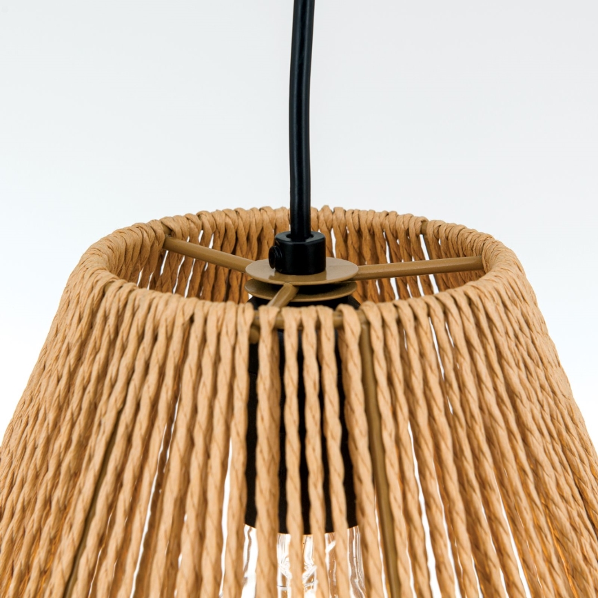 Lámpara colgante JUNGLE 1xE27/40W/230V diá. 31 cm Cáñamo