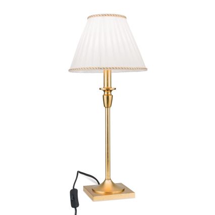 Lámpara de mesa FONSA 1xE27/60W/230V 61 cm blanco/dorado