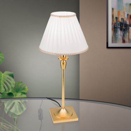 Lámpara de mesa FONSA 1xE27/60W/230V 61 cm blanco/dorado