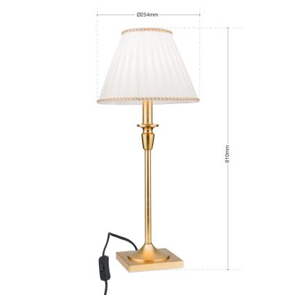 Lámpara de mesa FONSA 1xE27/60W/230V 61 cm blanco/dorado