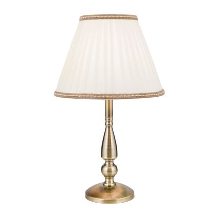 Lámpara de mesa TONIA 1xE27/60W/230V diá. 30 cm blanco/bronce